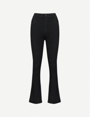 Hustler Ankle Fray flared high-rise jeans by MOTHER