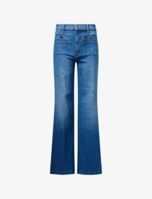 Hustler Roller Sneak Wide-Leg Denim Jeans by MOTHER
