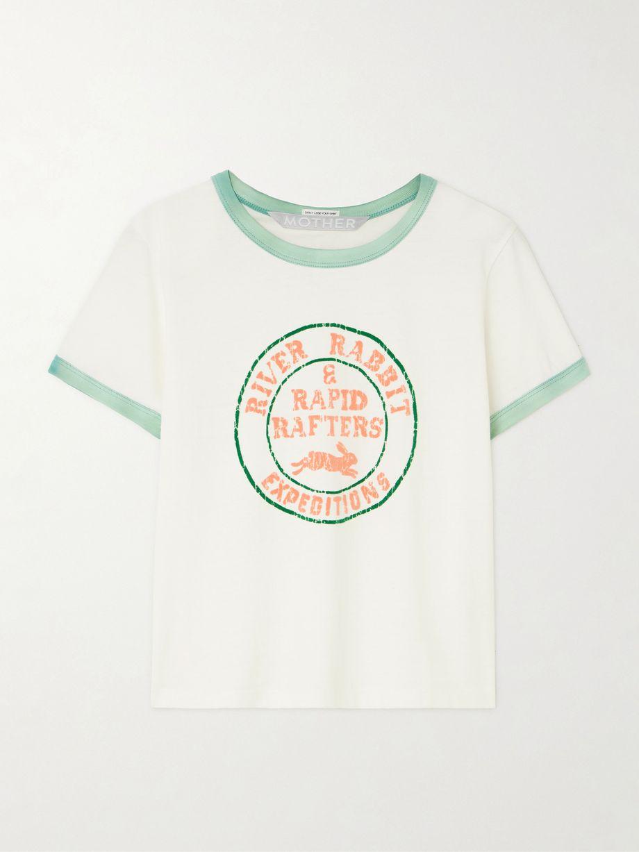 Itty Bitty cropped flocked cotton-jersey T-shirt by MOTHER