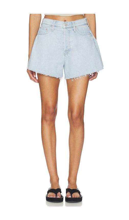 MOTHER Flutter Short Fray Shorts in Blue by MOTHER