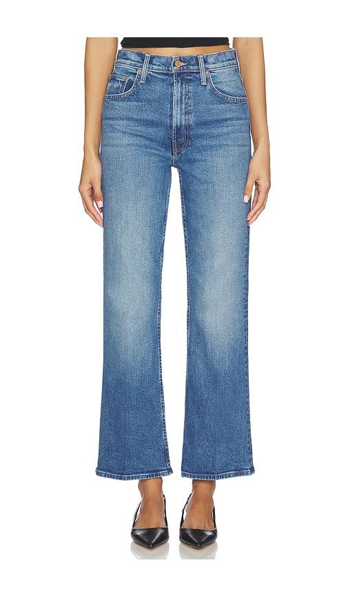 MOTHER Lil Petite High Waisted Bookie Sneak Jeans in Blue by MOTHER