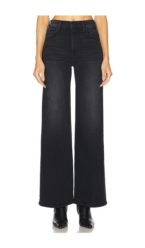MOTHER Lil' Petite Hustler Roller Sneak Jeans in Black by MOTHER
