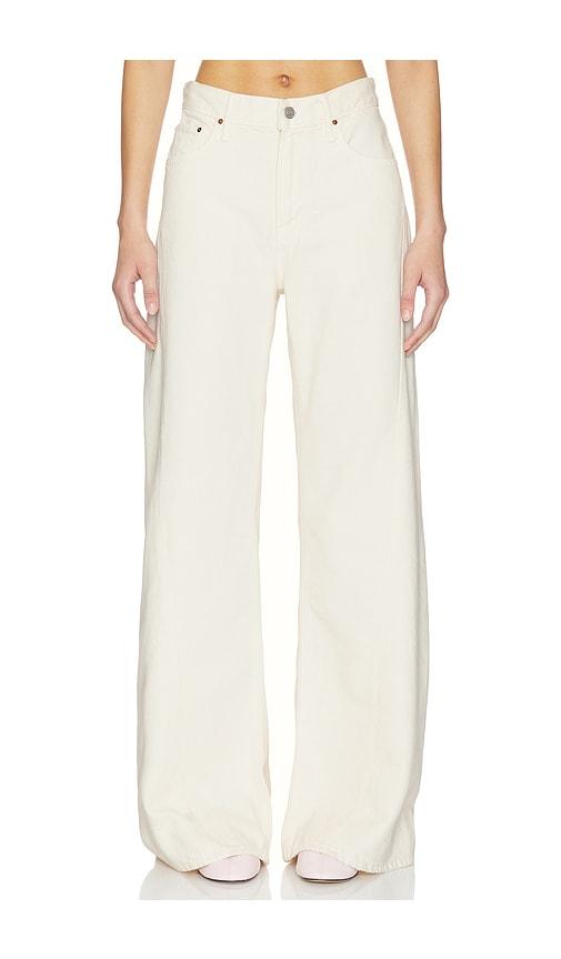 MOTHER Lil Petite Lemon Twist Sneak Jeans in Ivory by MOTHER