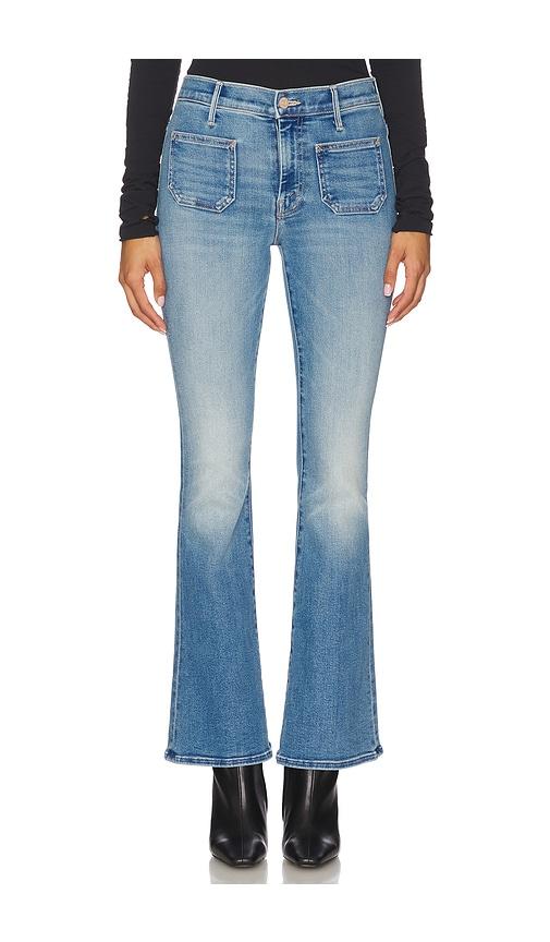 MOTHER Lil' Petite Patch Pocket Weekend Jeans in Blue by MOTHER