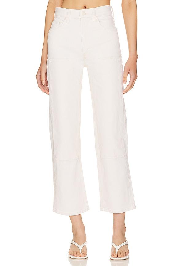 MOTHER The Bee's Knees Rambler Zip Ankle Jeans in White by MOTHER