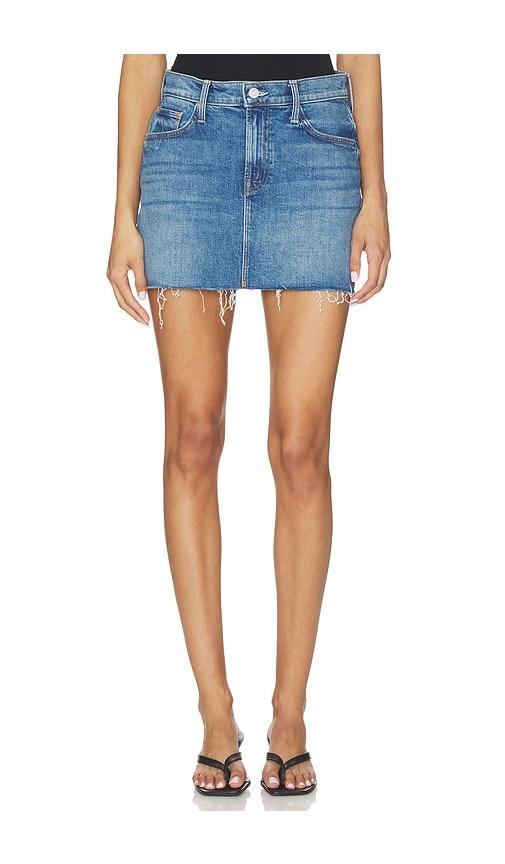 MOTHER The Ditcher Mini Fray Skirt in Blue by MOTHER