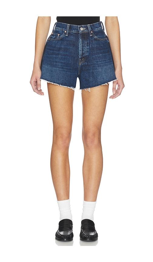 MOTHER The Flutter Short Fray Short in Blue by MOTHER