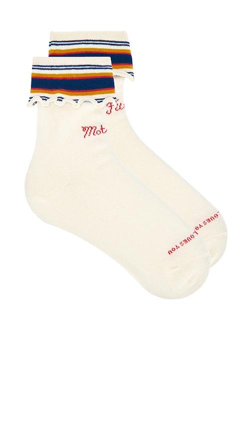 MOTHER The Fold Please Socks in White by MOTHER