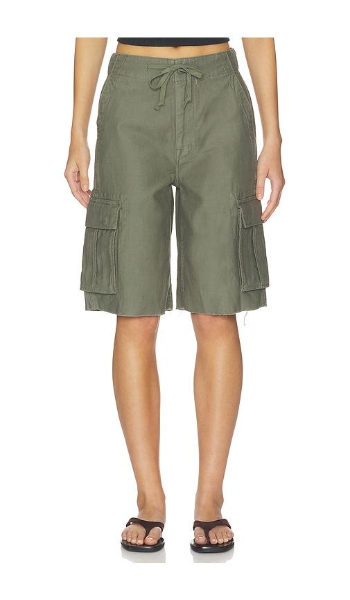 MOTHER The Free Fall Short Fray in Green by MOTHER