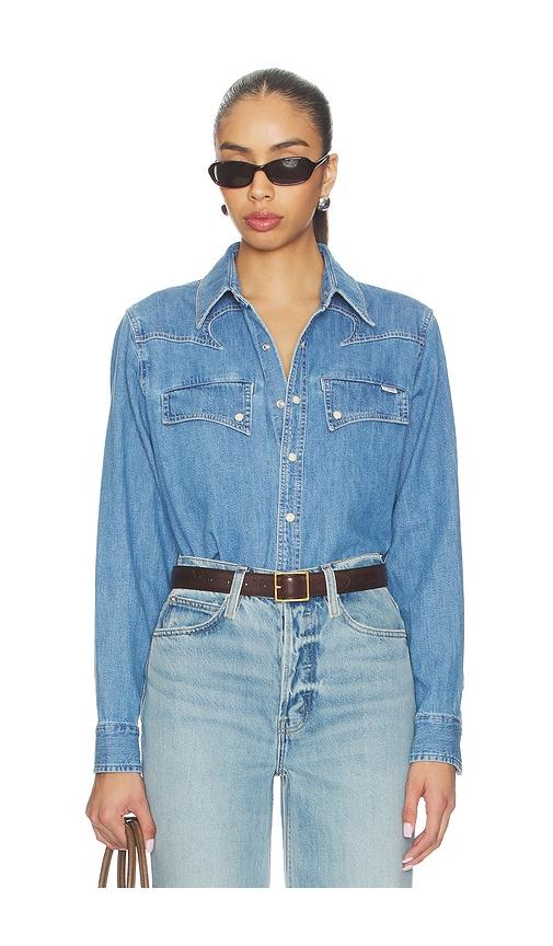 MOTHER The Gallop Exes Top in Blue by MOTHER