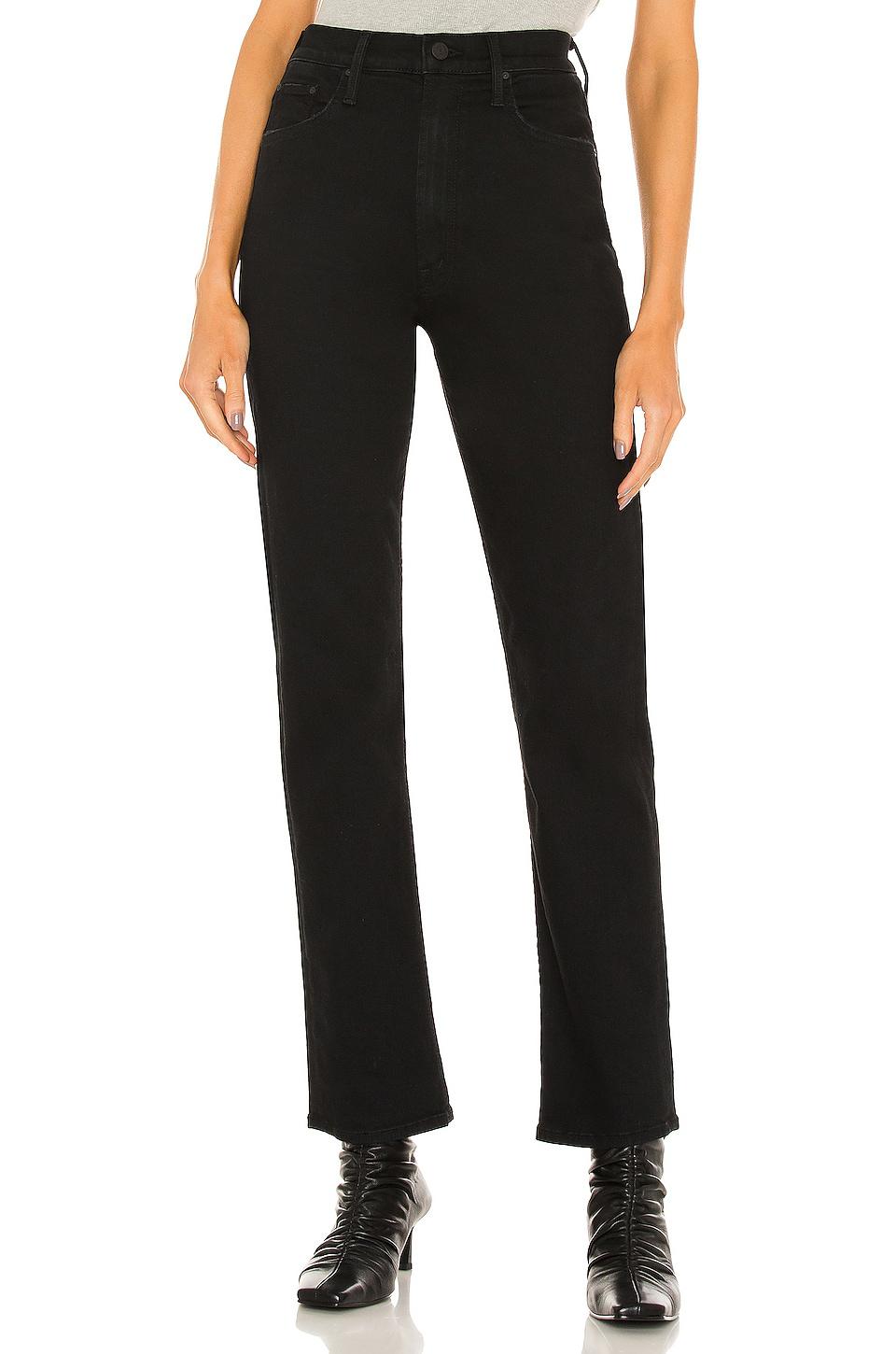 MOTHER The High Waisted Rider Skimp Jeans in Black by MOTHER