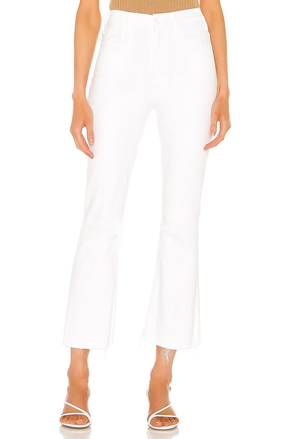 MOTHER The Hustler Ankle Fray Jeans in White by MOTHER