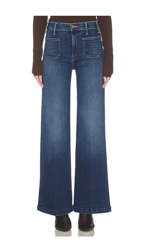 MOTHER The Hustler Roller Patch Pocket Skimp Jeans in Navy by MOTHER