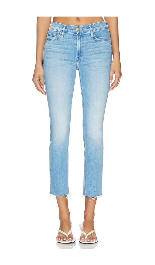 MOTHER The Mid Rise Dazzler Crop Fray Jeans in Blue by MOTHER