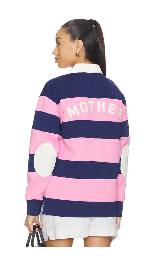 MOTHER The Piece Huddle Top in Estate Blue and Begonia Pink in Pink, Navy by MOTHER