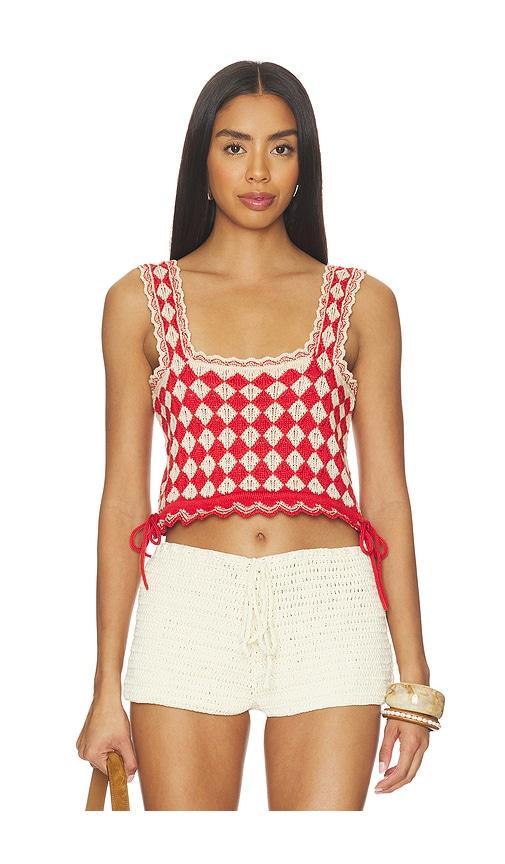 MOTHER The Square Top in Red,Cream by MOTHER