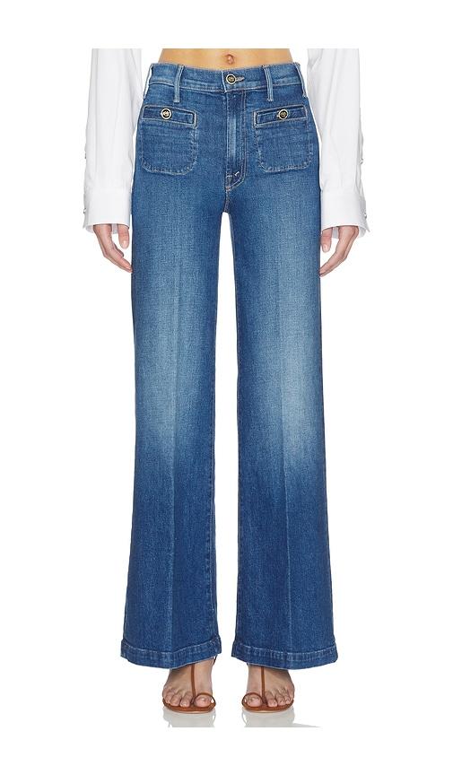 MOTHER The Stashed Hustler Roller Sneak Jeans in Blue by MOTHER