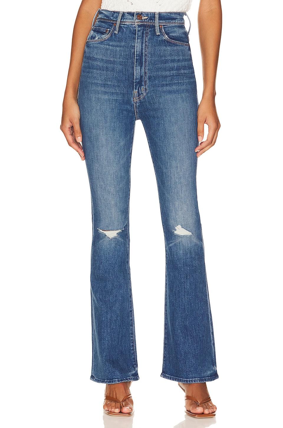 MOTHER The Tippy Top Cruiser Sneak Jeans in Denim-Medium by MOTHER