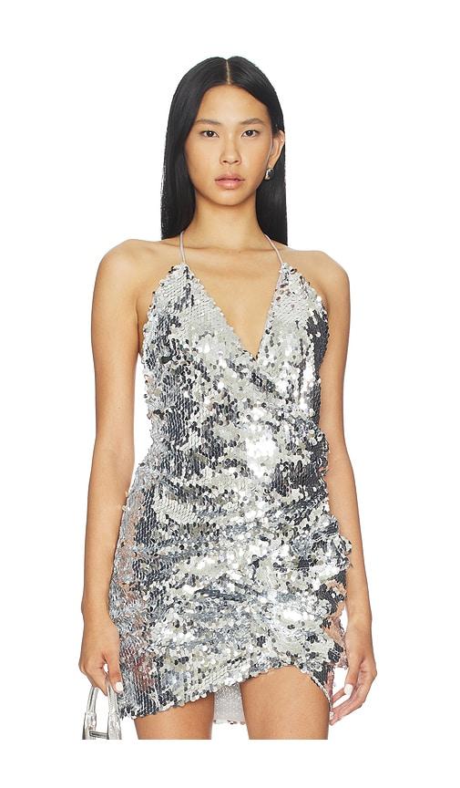 Mother of All Fernanda Sequins Top in Metallic Silver by MOTHER OF ALL