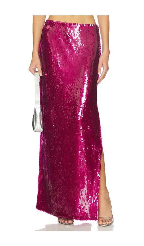 Mother of All Mela Sequins Skirt in Fuchsia by MOTHER OF ALL