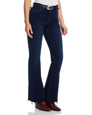 Petites Lil Weekender High Rise Flared Jeans in Chip On My Shoulder by MOTHER