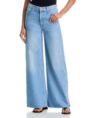 Side Zip Slung Wide Leg Jeans in Munchies by MOTHER