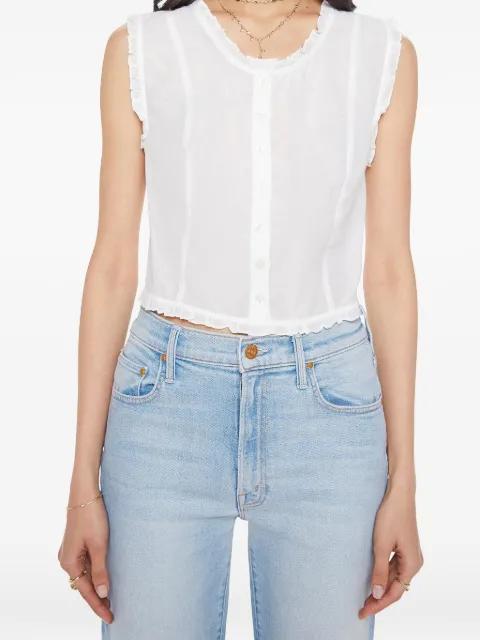 Sweetheart ruffled-trim blouse by MOTHER