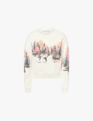 The Camper Graphic Print Cotton Sweatshirt by MOTHER