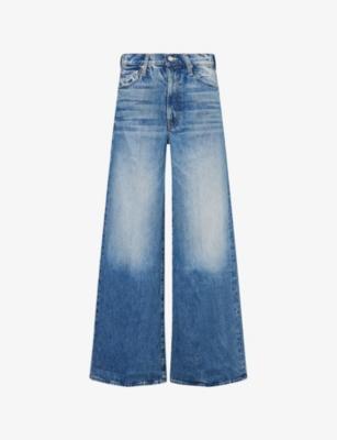 The Ditcher Roller Zip Sneak Wide-Leg Denim Jeans by MOTHER