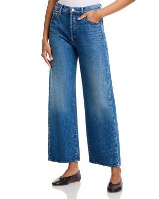 The Dodger Button Flood Jeans in Green Thumb by MOTHER