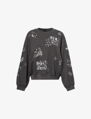 The Drop Square Inset Printed Cotton-Jersey Sweatshirt by MOTHER