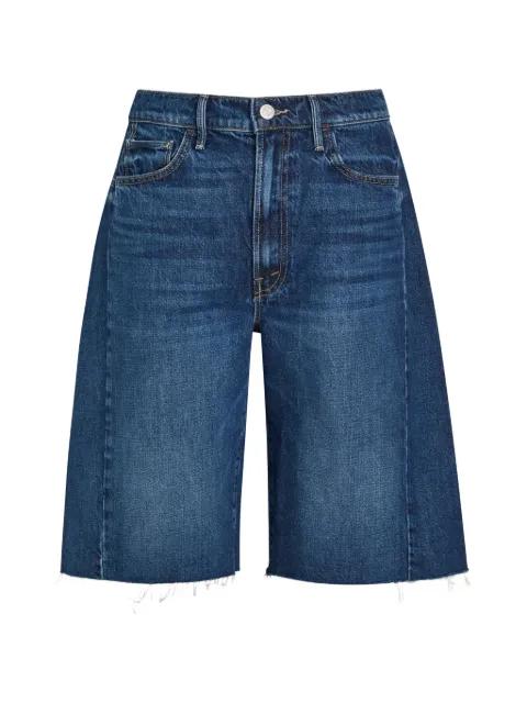 The Half-Pipe panelled frayed-hem shorts by MOTHER
