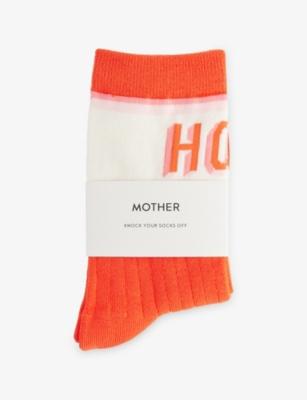 The Half Step Embroidered Cotton-Blend Socks by MOTHER