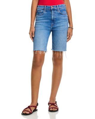 The High Waisted Rider Bermuda Shorts in Float My Boat by MOTHER
