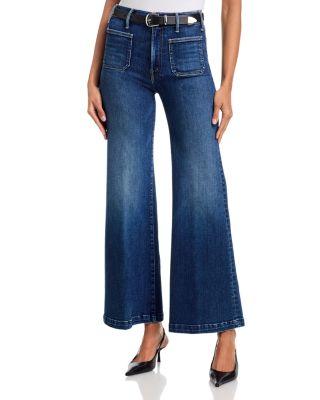 The Hustler Roller Patch Pocket High Rise Wide Leg Jeans in One Last Shot by MOTHER