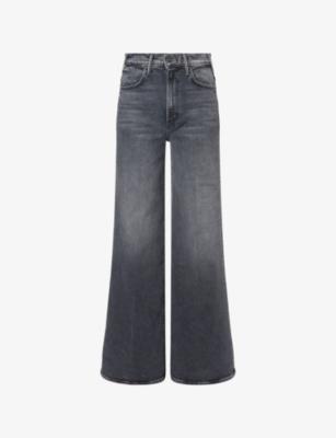 The Hustler Roller Sneak Flared Cotton Denim Jeans by MOTHER