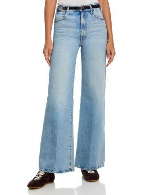 The Hustler Roller Sneak High Rise Wide Leg Jeans in I Confess by MOTHER