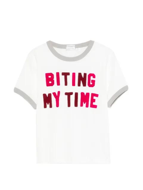 The Itty Bitty Ringer letter-print T-shirt by MOTHER
