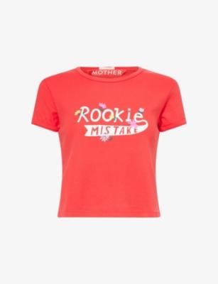 The Itty Bitty Text-Print Cotton T-Shirt by MOTHER