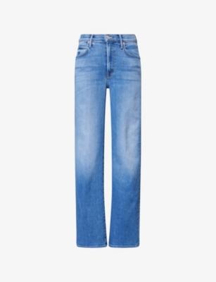 The Kick It High-Rise Straight-Leg Denim-Blend Jeans by MOTHER