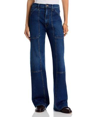 The Lasso Utility Sneak High Rise Jeans in Shine On by MOTHER