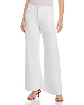 The Lemon Twist Skimp High Rise Wide Leg Jeans in Pinch of Salt by MOTHER