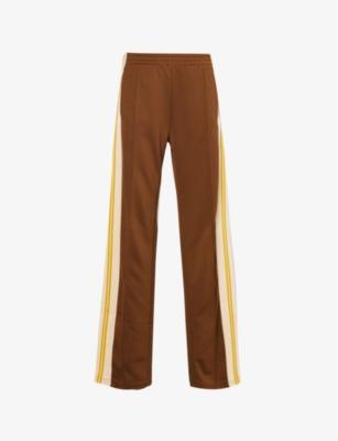 The Personal Best striped straight-leg mid-rise woven jogging bottoms by MOTHER