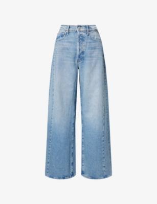 The Pipe-Dream Button Sneak Wide-lLg Denim Jeans by MOTHER