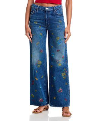 The Rerun Zip Sneak High Rise Jeans in Field of Flowers by MOTHER