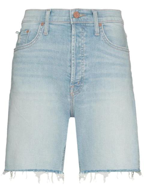 The Tripper frayed-edge denim shorts by MOTHER