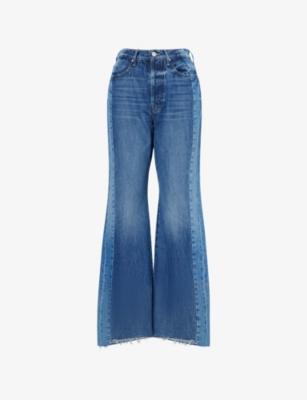 The Tux Sidestepper Sneak Fray Wide-Leg Denim Jeans by MOTHER