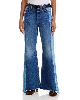 The Tux Sidestepper Sneak High Rise Flare Jeans in Double Take by MOTHER