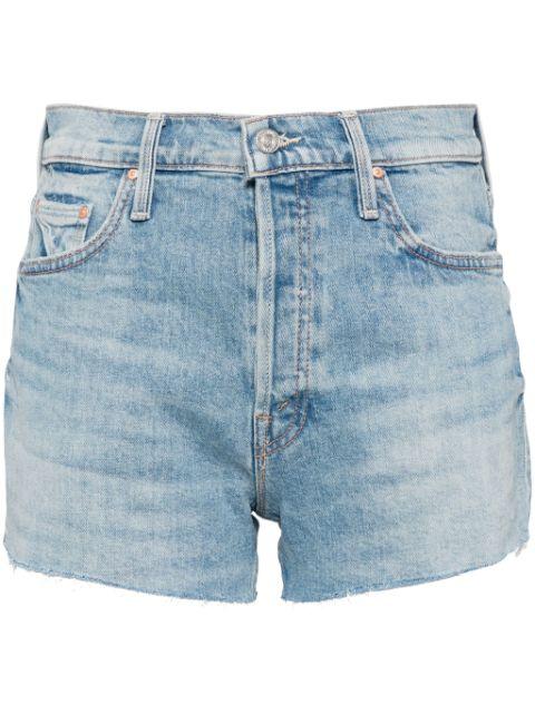 Tomcat Kick raw-cut denim shorts by MOTHER