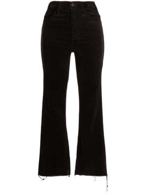 denim flared cropped trousers by MOTHER